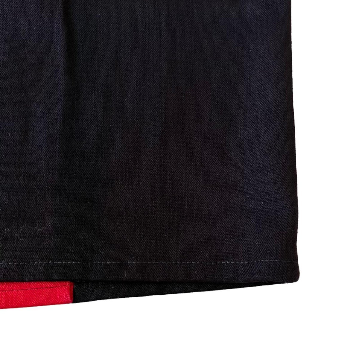 ○ 送料無料 PRADA プラダ ミラノ ロングスカート 黒×赤系 コットン レディース サイズ40S_画像4