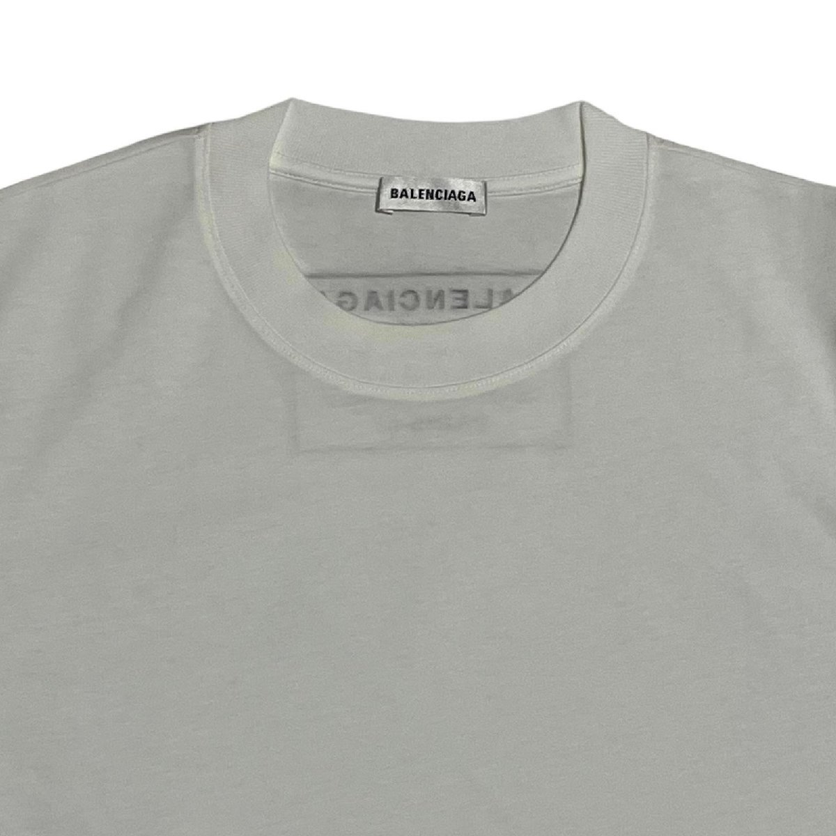 ○ BALENCIAGA バレンシアガ 未使用 新品 国内正規品 タグ付 Tシャツ 半袖 コットン100% ホワイト ユニセックス Sサイズ 496052_画像3