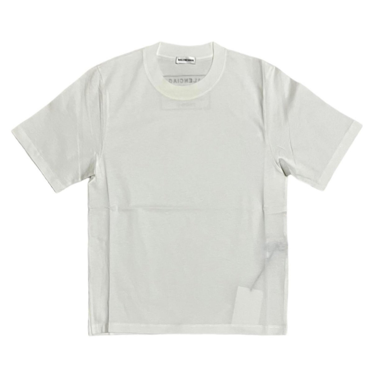 ○ BALENCIAGA バレンシアガ 未使用 新品 国内正規品 タグ付 Tシャツ 半袖 コットン100% ホワイト ユニセックス Sサイズ 496052_画像1