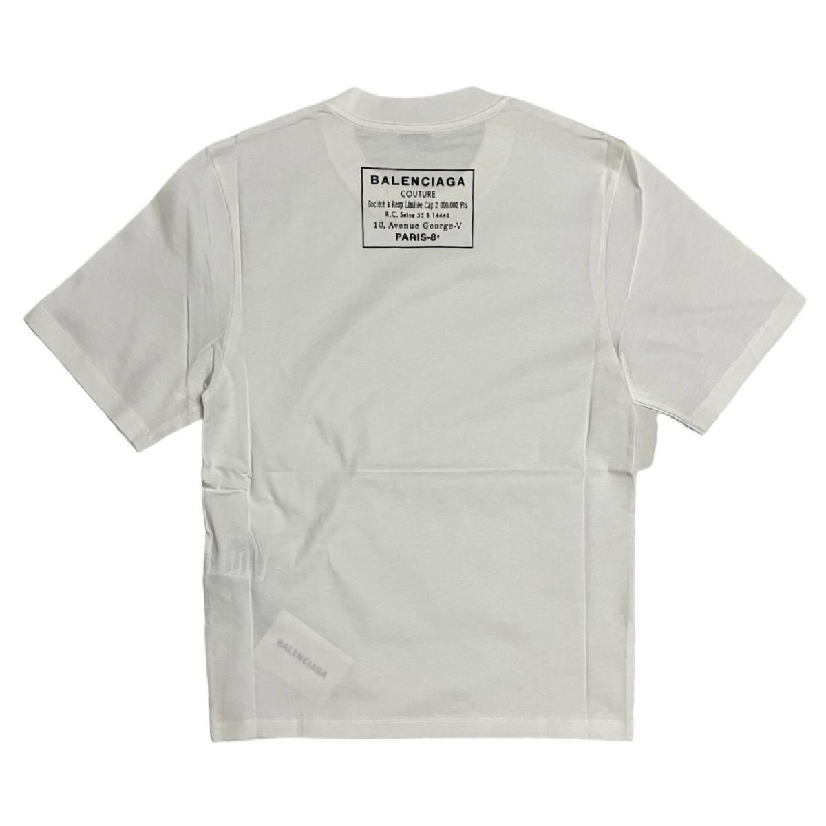 ○ BALENCIAGA バレンシアガ 未使用 新品 国内正規品 タグ付 Tシャツ 半袖 コットン100% ホワイト ユニセックス Sサイズ 496052_画像2