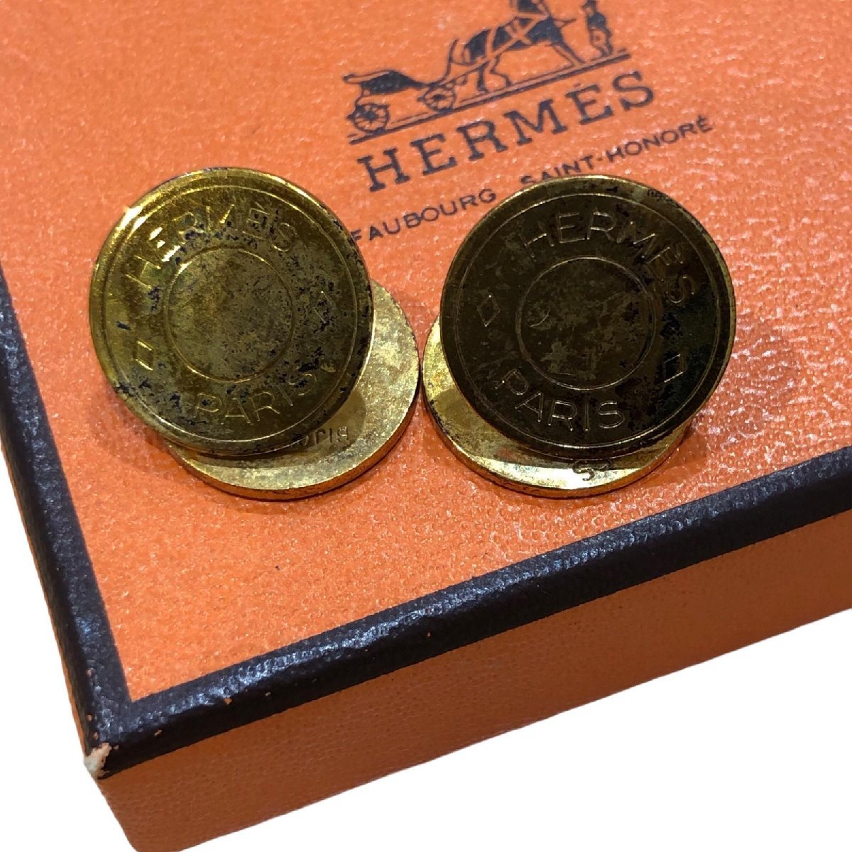 HERMES エルメス セリエカフス ゴールドカラー 2点セット 箱_画像1