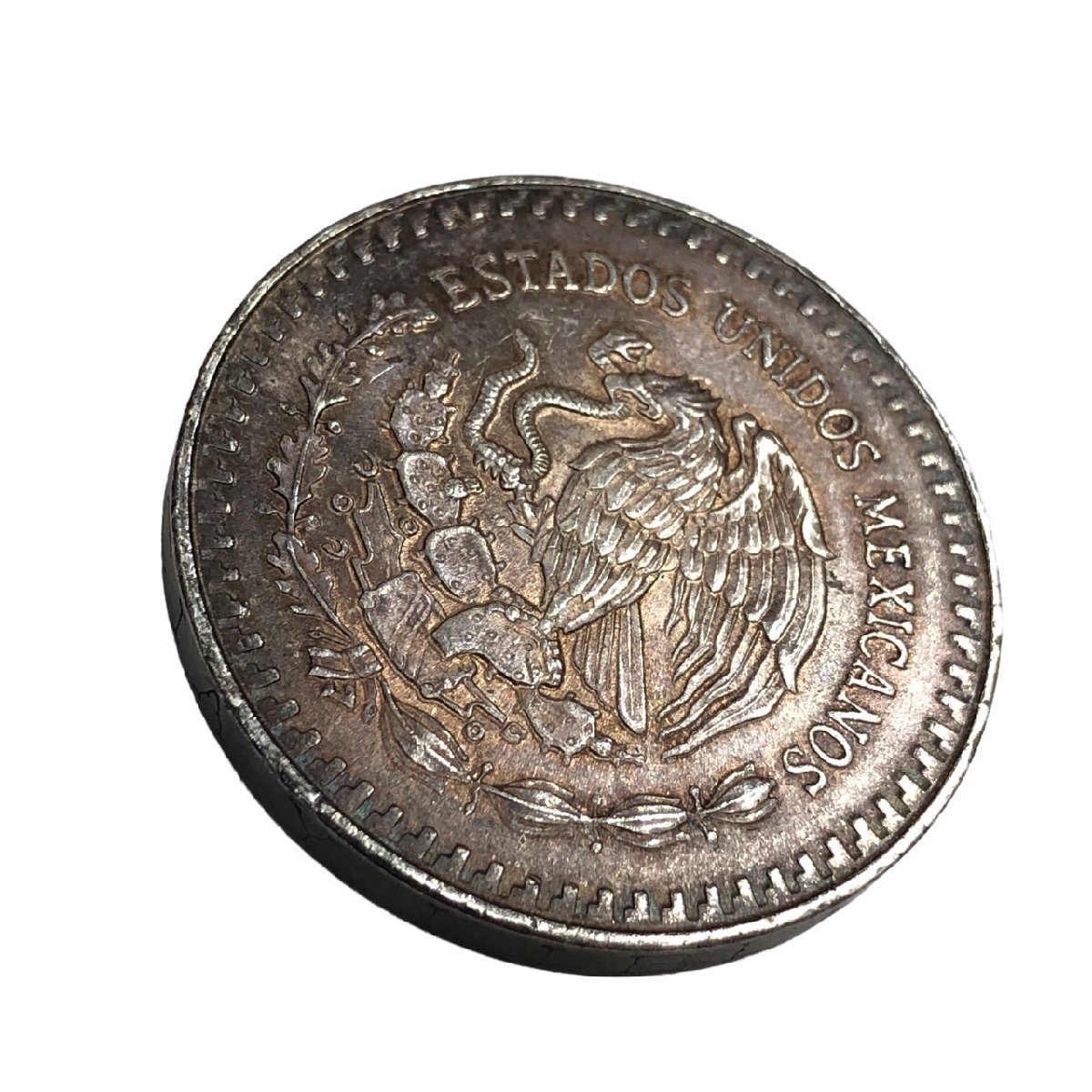 〇メキシコ銀貨 1ONZA PLATA PURA 1985 LEY .999 約31.3ｇ 比重値10. 5_画像3
