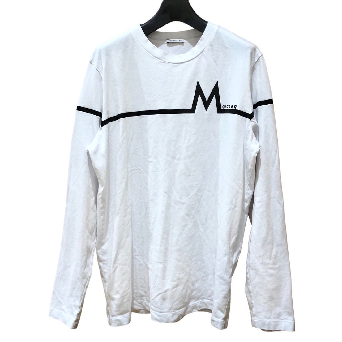 MONCLER モンクレール 白 Tシャツ H-20918D00003 長袖Ｔシャツ サイズM_画像1