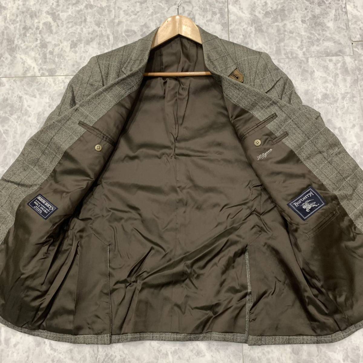J V Vintage / refined design!! \' made in Japan \' BURBERRY\'S Burberry Anne gola. check pattern herringbone tailored jacket AB7