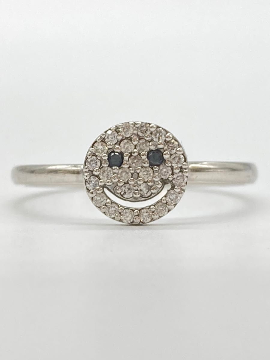 [新品同様]プラチナPt950天然ダイヤモンドリング 笑顔指輪