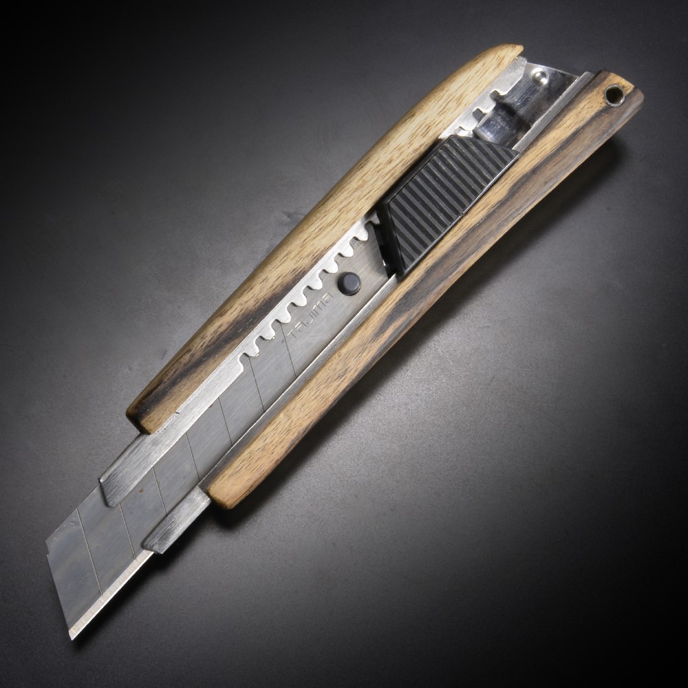後藤渓 カッターナイフ 天然木材グリップ カスタムカッター 大型 [ 黒柿 ] 渓遊庵 文具 手作り ハンドメイド