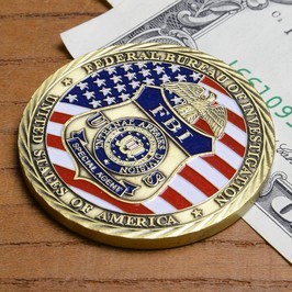 チャレンジコイン FBI 公式紋章 記念メダル Challenge Coin 記念コイン ミカエル像 亜鉛合金 彫刻 円形_画像3