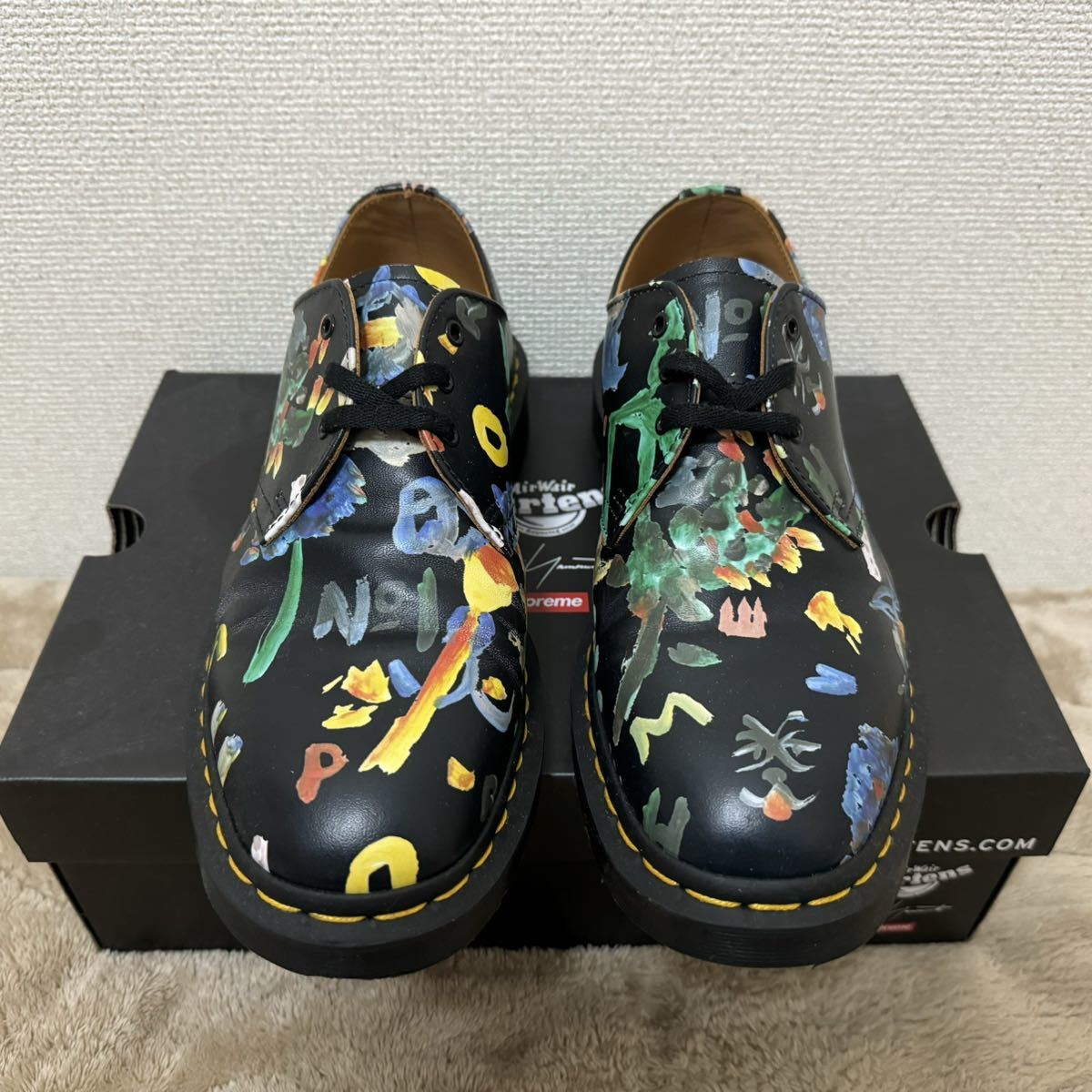 美品 日本正規品 Supreme Yohji Yamamoto Dr. Martens シュプリーム ヨウジヤマモト ドクターマーチン 3ホールブーツ ブラック レザー_画像1