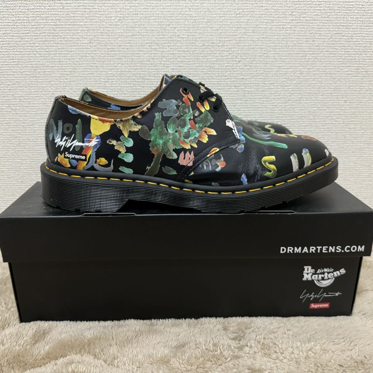 美品 日本正規品 Supreme Yohji Yamamoto Dr. Martens シュプリーム ヨウジヤマモト ドクターマーチン 3ホールブーツ ブラック レザー_画像4