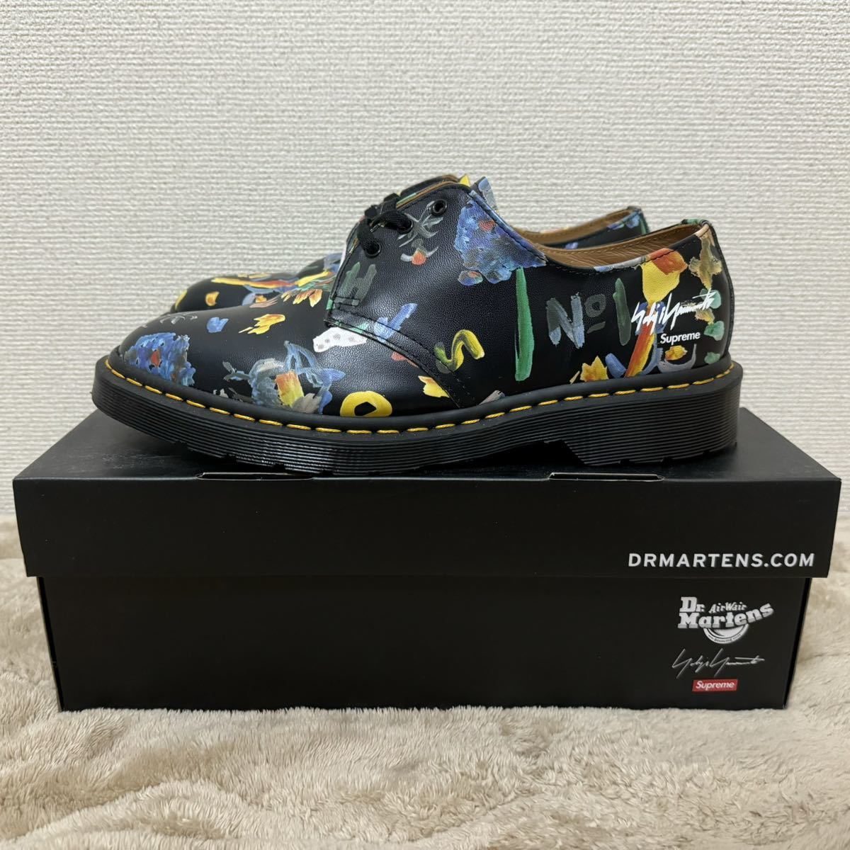 美品 日本正規品 Supreme Yohji Yamamoto Dr. Martens シュプリーム ヨウジヤマモト ドクターマーチン 3ホールブーツ ブラック レザー_画像3