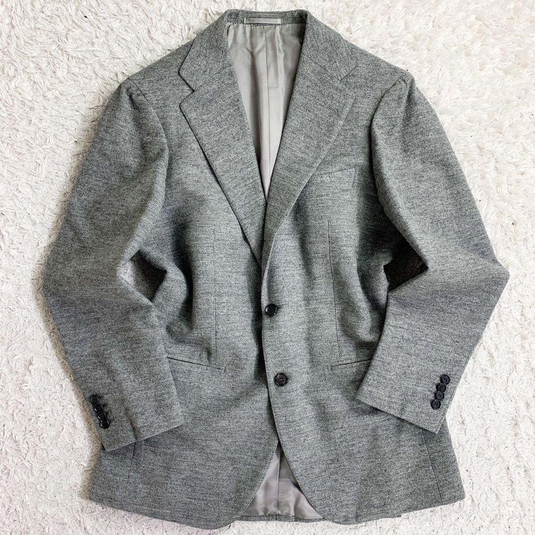 RING JACKET MEISTER ウールモヘア ２つボタン ジャケット ライトグレー 厚手 リングヂャケットマイスター サイズ46 M〜L相当_画像2