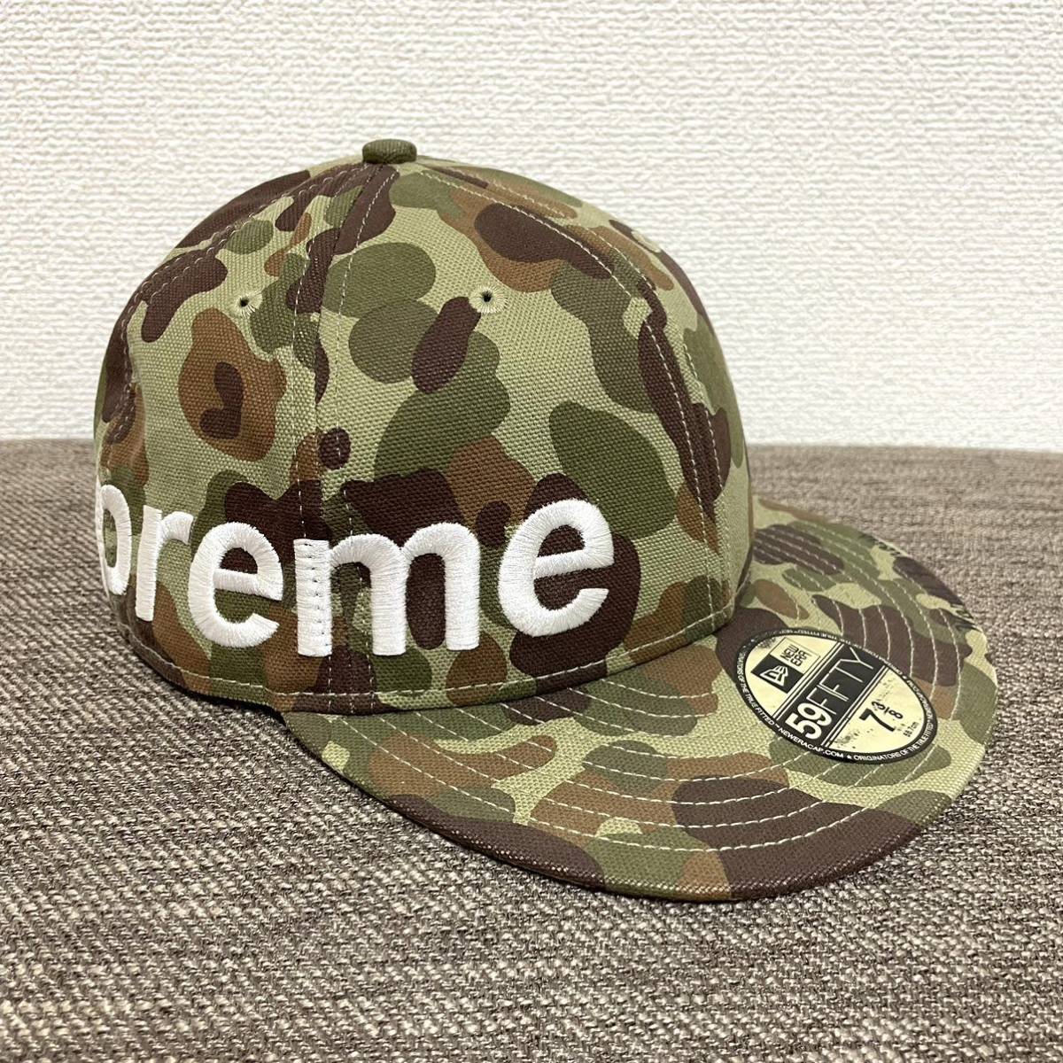 Supreme Camo Side Logo New Era Cap Olive 58.7cm 7 3/8 07ss 2007年 オリーブ カモ サイドロゴ ニューエラ キャップ ボックスロゴ 初期_画像1