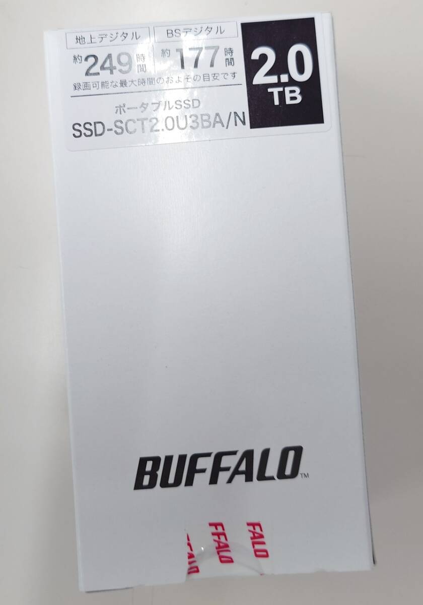 送料込　未使用未開封品　BUFFALO SSD-SCT2.0U3-BA PC対応 USB3.2(Gen2) TV録画 スティック型SSD 2TB ブラック Type-C付属_画像2