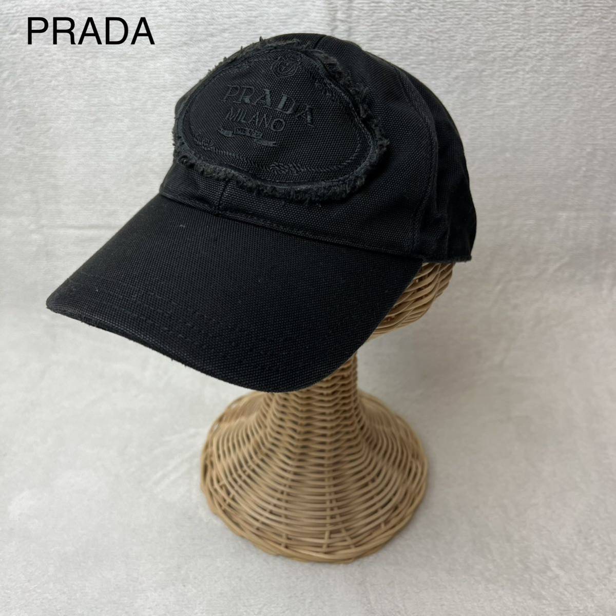 PRADA プラダ カナパ キャップ ブラック 黒 レディース