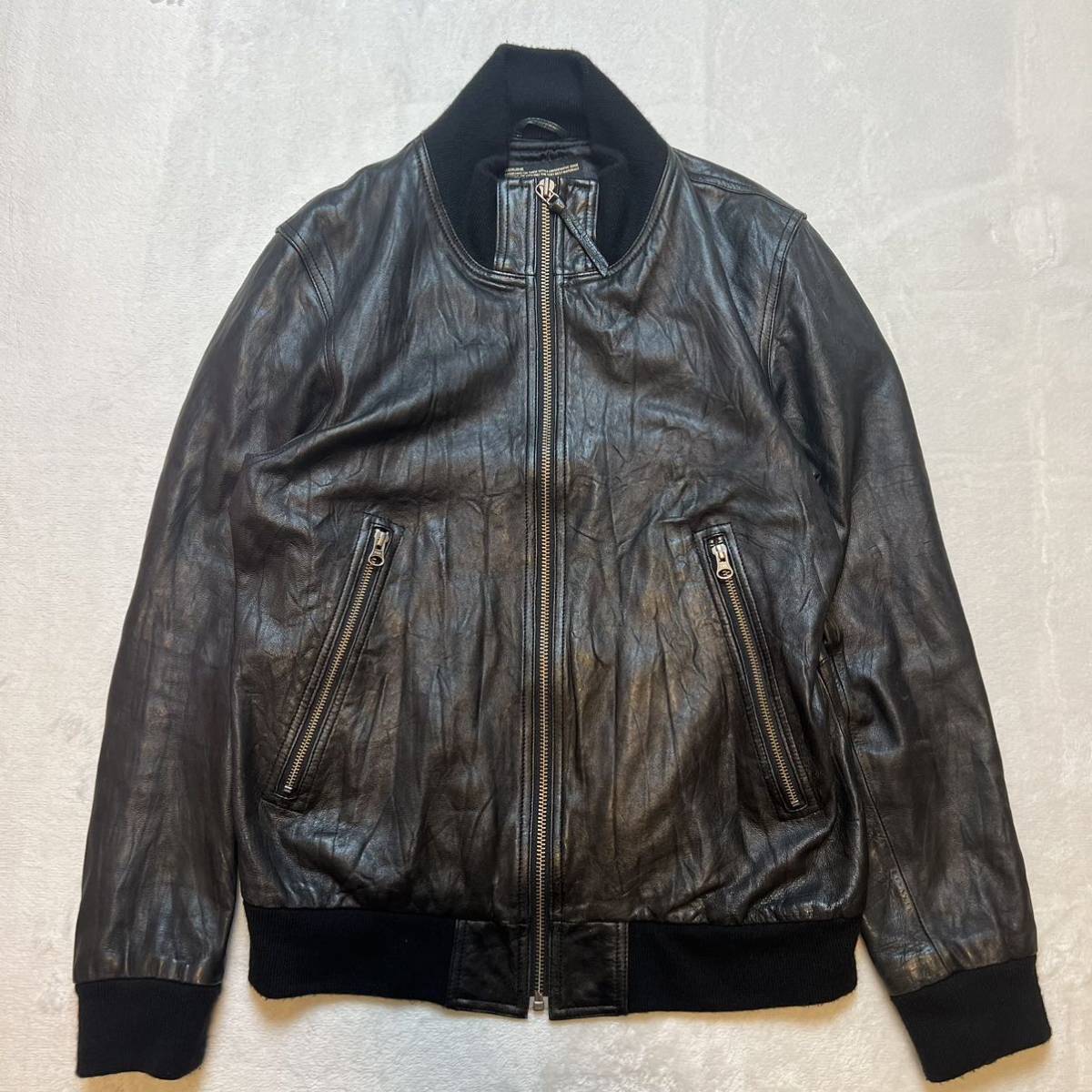 rare 00s Japanese Label Y2K lamb leather jacket 14th addiction share spirit ifsixwasnine ekam kmrii archive obelisk lgb goa 90s_画像1