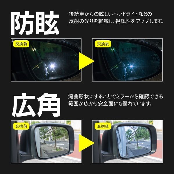 【送料無料】 特殊撥水仕様 ブルーミラーレンズ 【ダイハツ ウェイク LA700.710S H26.12～】 防眩 広角 左右2枚_画像7