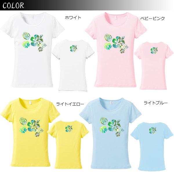 (XL)ホワイト【tf115】カモフラハイビスカスプリント　ハイビスカス　ハワイ　フラダンス メール便Tシャツ半袖送料無料ハワイ・フラ_画像4