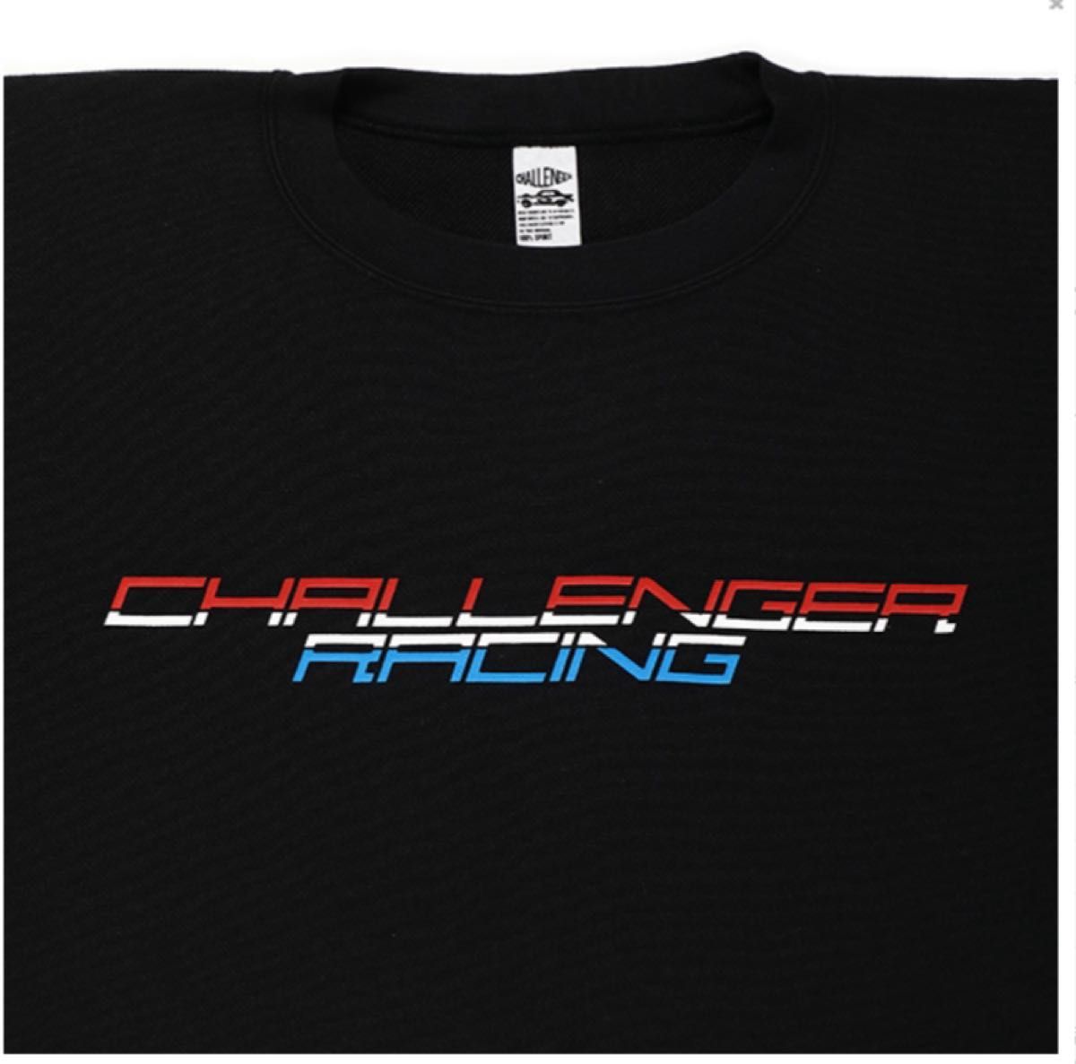 challengerチャレンジャーRACING LOGO C/N SWEAT 黒 ＸＬ　CLG-SW023-008