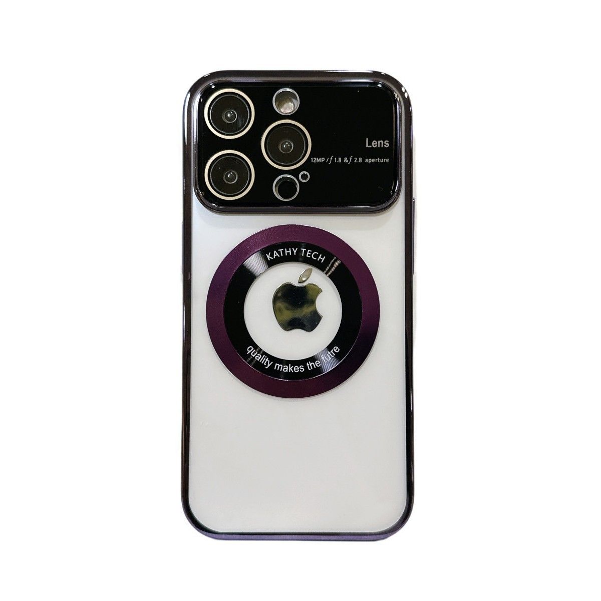 【562】新品 磁気リング iPhone13proMax ケース パープル ワイヤレス充電