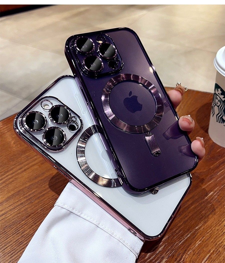 【614】iPhone 15 Plus ケース 耐衝撃 MagSafe対応 磁気 パープル