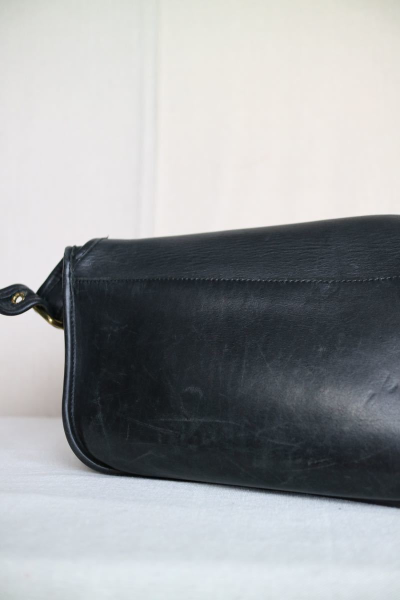 old COACH leather bag / black shoulder pochette USA Vintage A3-12011-11161