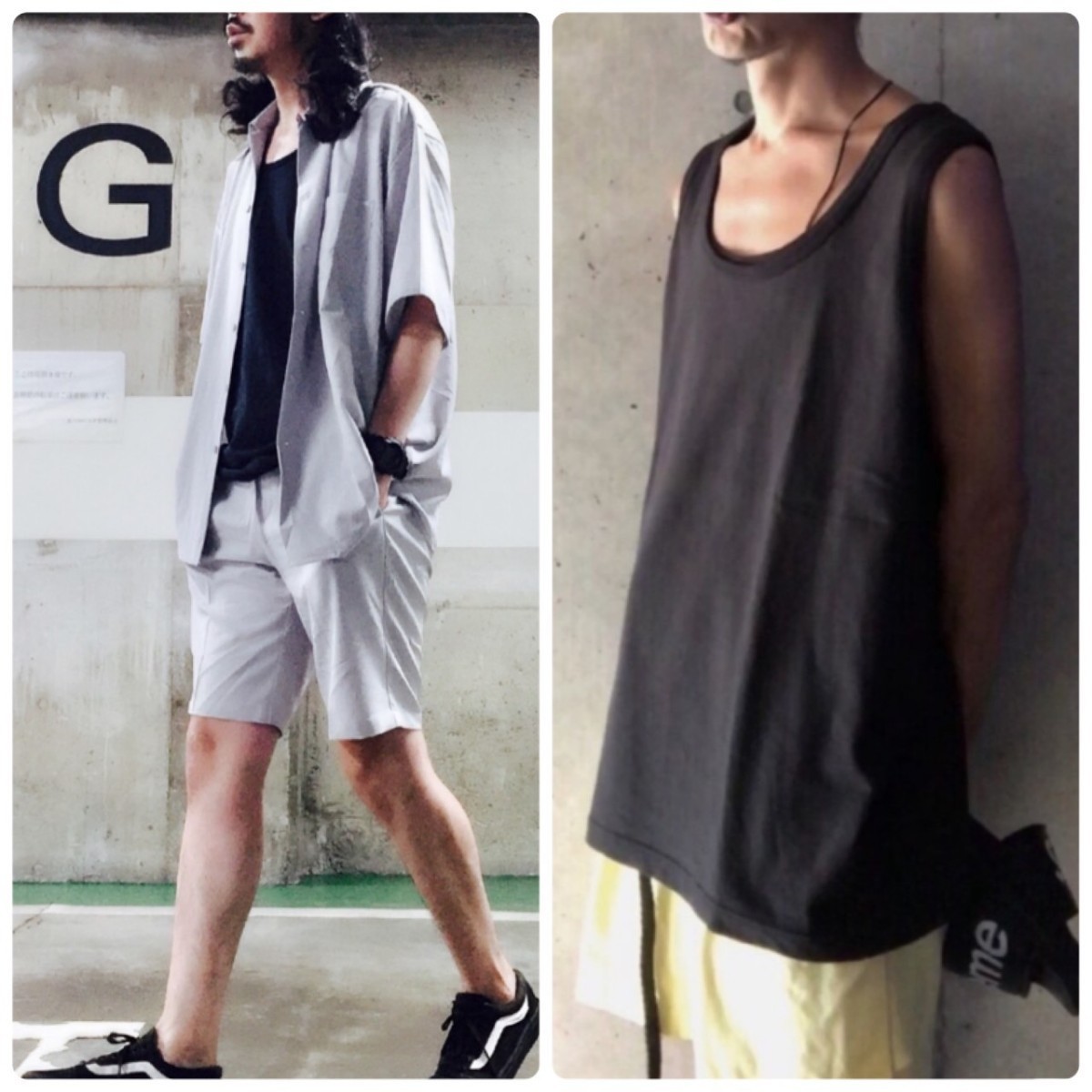  new goods giru Dan Ultra cotton plain tank top white black 2 pieces set L size white black GILDAN 2200