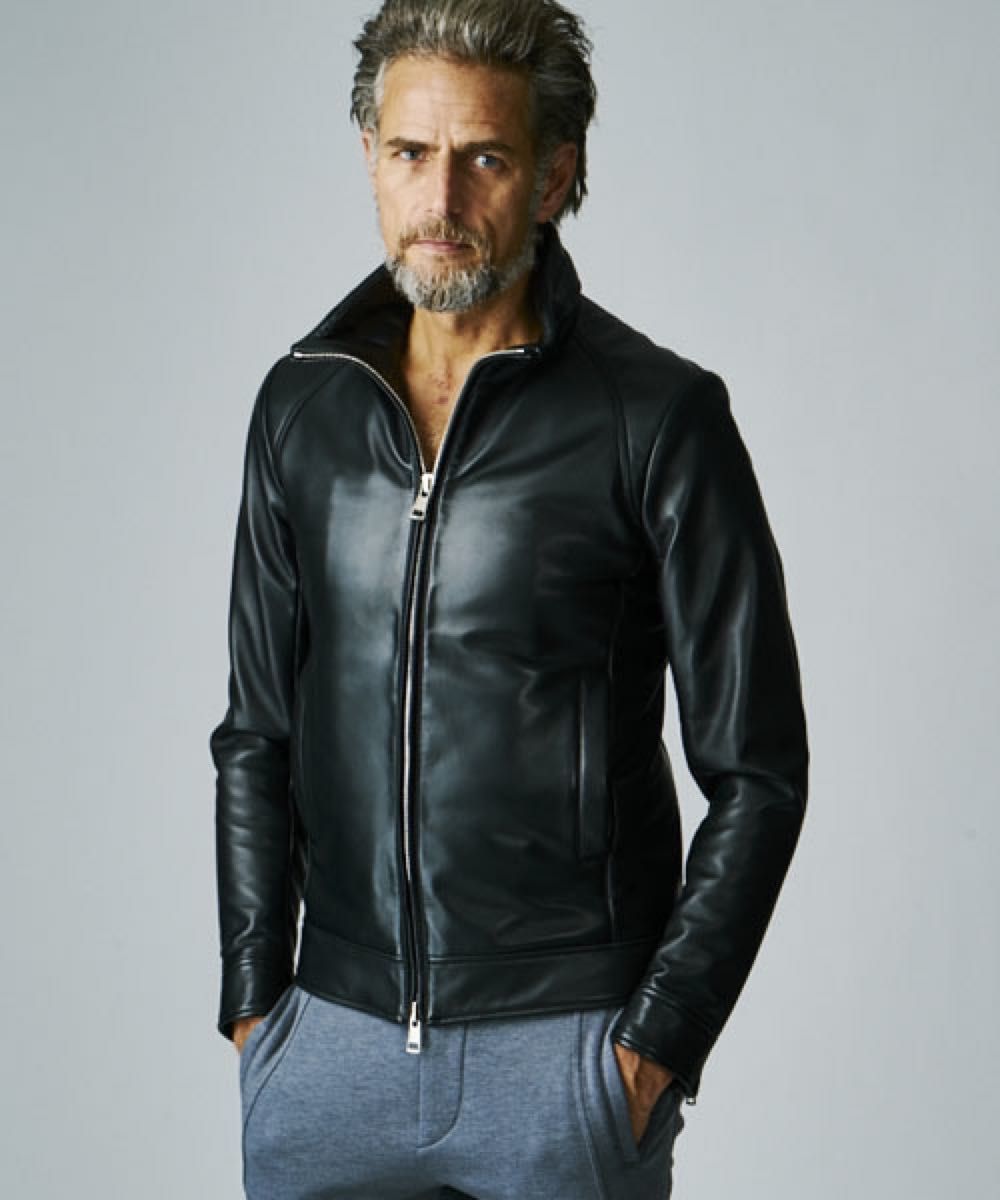 定価27万円 AKM 18AW レザー スタンド トラックジャケット STAND 定価27万円 AKM 18AW レザー スタンド トラックジャケット STAND