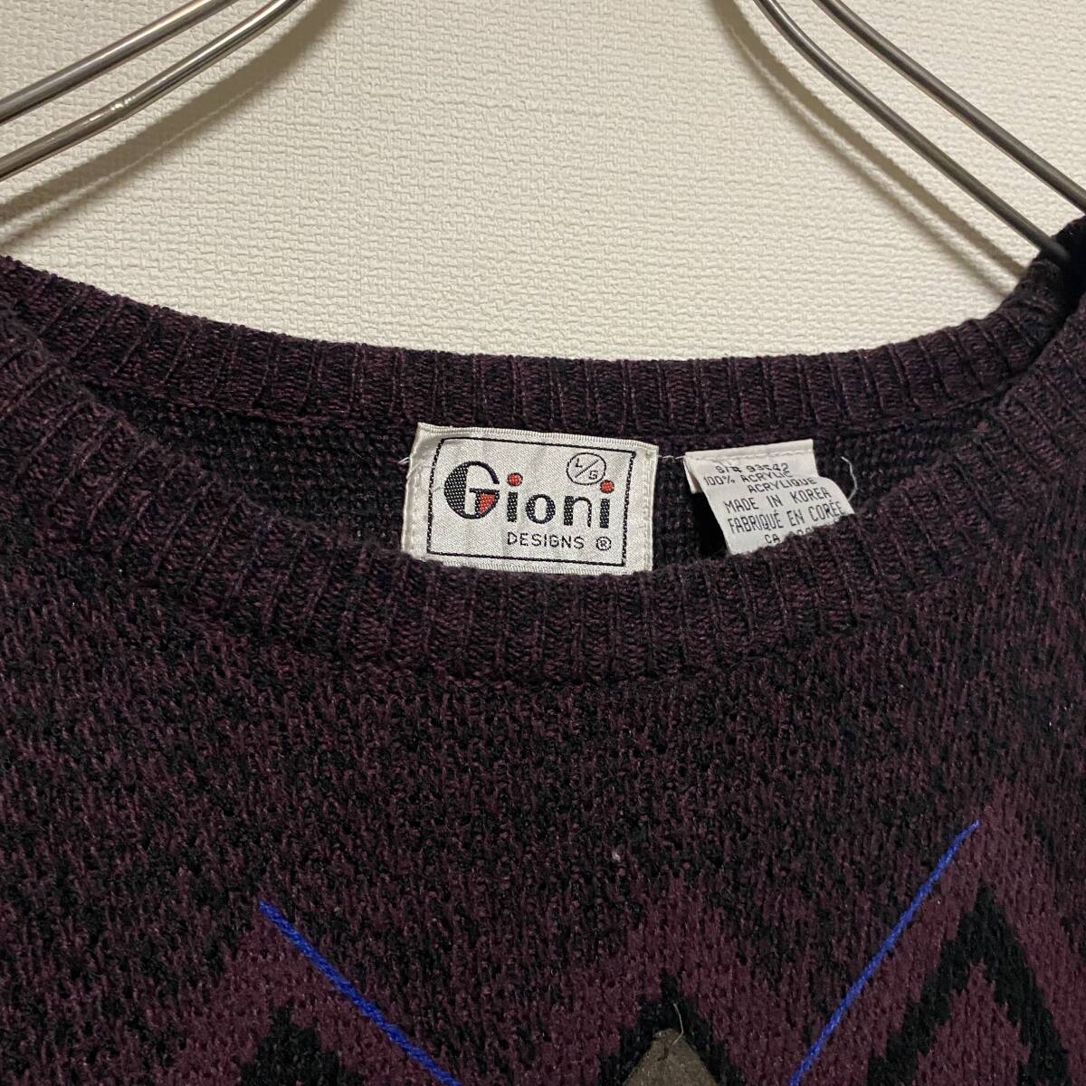 アメリカ古着 Gioni 90s ヴィンテージ ニット セーター クルー アメリカ古着 Gioni 90s ヴィンテージ ニット セーター クルー