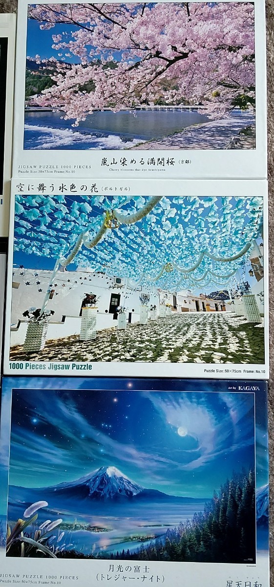 ジグソーパズル 1000ピース 5個 嵐山、ポルトガル、ディズニー、JR特急電車、月光の富士_画像2