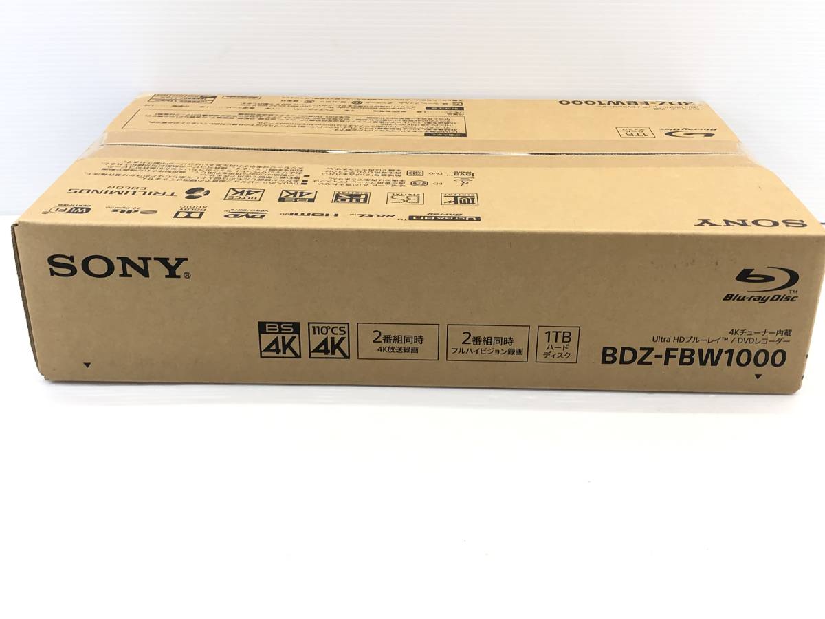 ◇SONY ソニー BDZ-FBW1000 ブルーレイディスク/DVD BDレコーダー 4K HDD1TB 2チューナー ウルトラHD 新品未開封品□_画像4