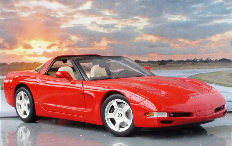 UT 1/18 1998 シボレー コルベット タルガトップ C5 5代目 前期型 赤 Chevrolet Chevy Corvette 現状品 送料無料_画像1