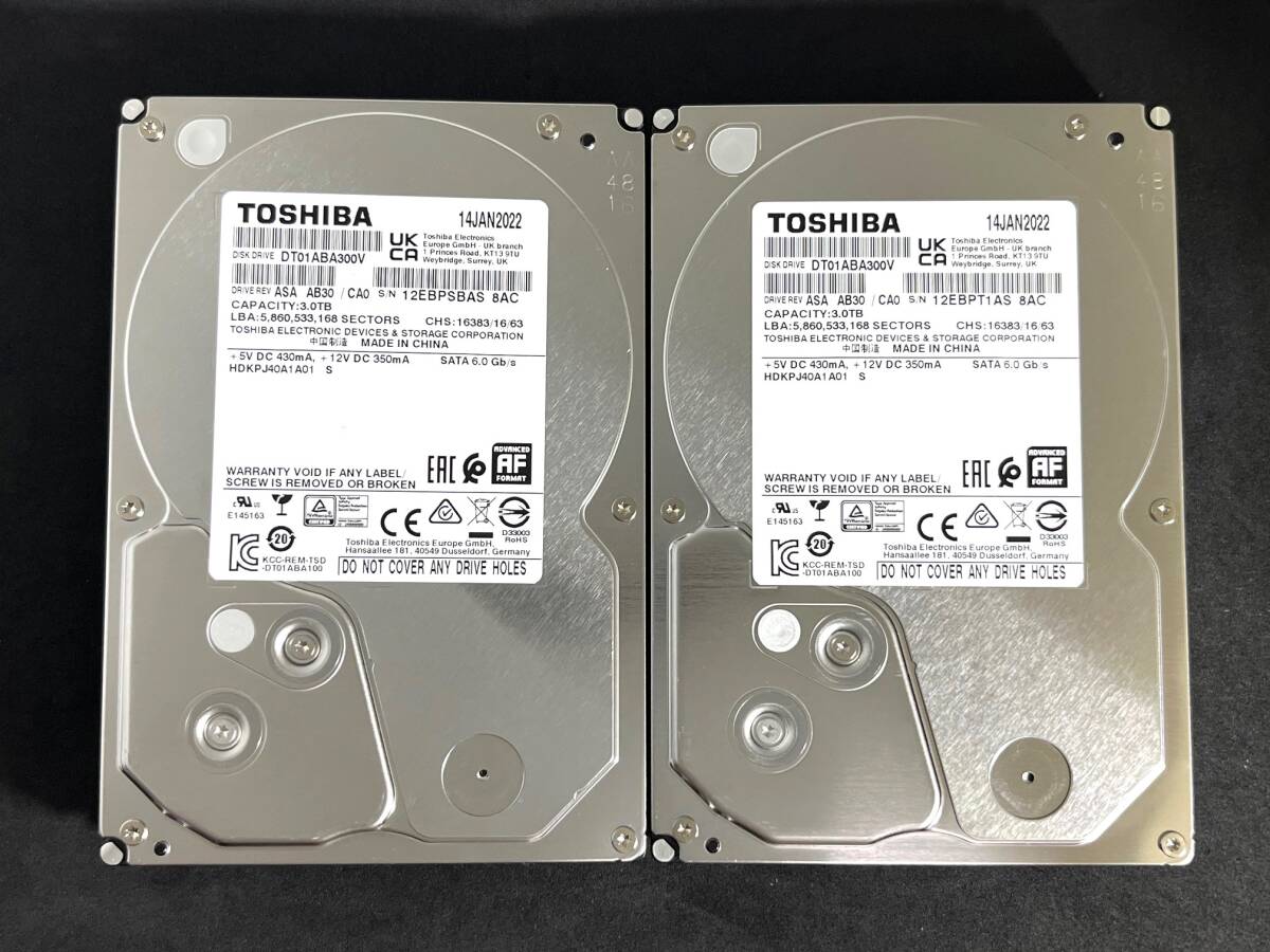 Yahoo!オークション - 2個セット 3TB DT01ABA300V / TOSHIBA Yahoo!オークション - 2個セット 3TB DT01ABA300V / TOSHIBA