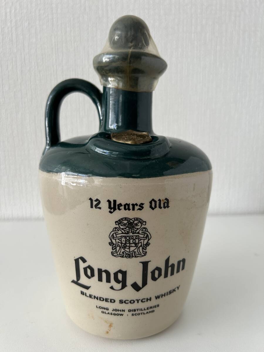 【1円～】ロングジョン 12年 ウイスキー 陶器 750ml 43% 内容量：1,156g 箱付_画像2