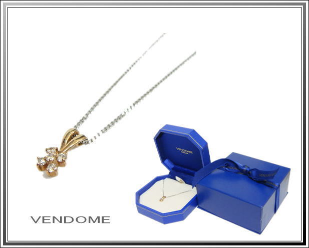 *VENDOME/ Vendome Aoyama 5P diamond колье K18WG×K18PG включая доставку и налог!