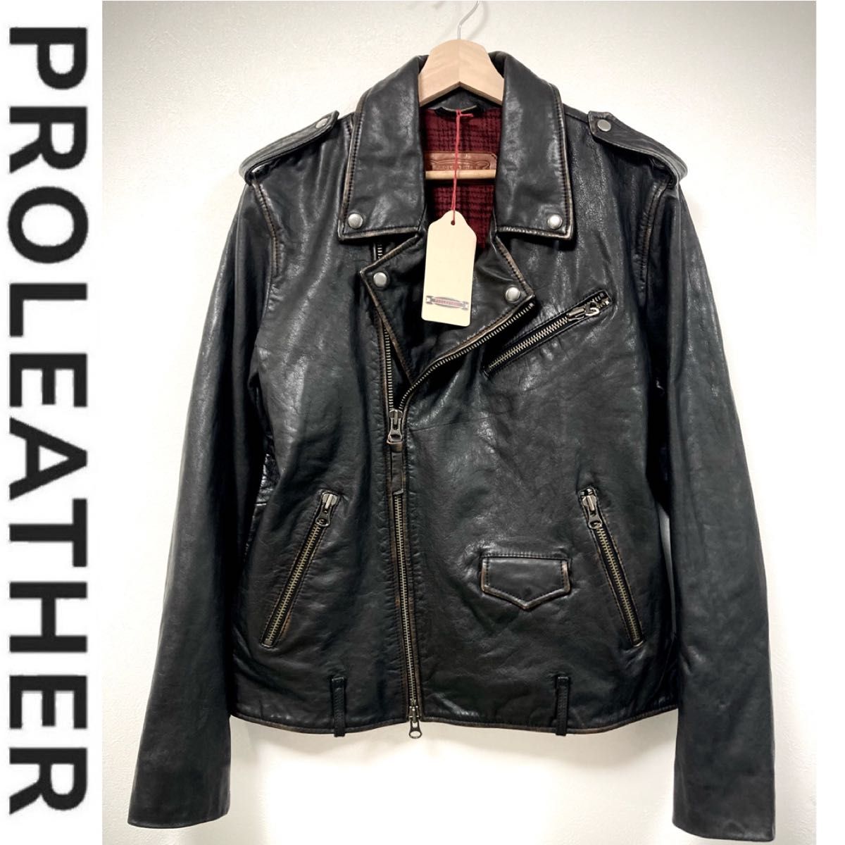 新品未使用 15 2万 PROLEATHER プロレザー カウレザー レザー