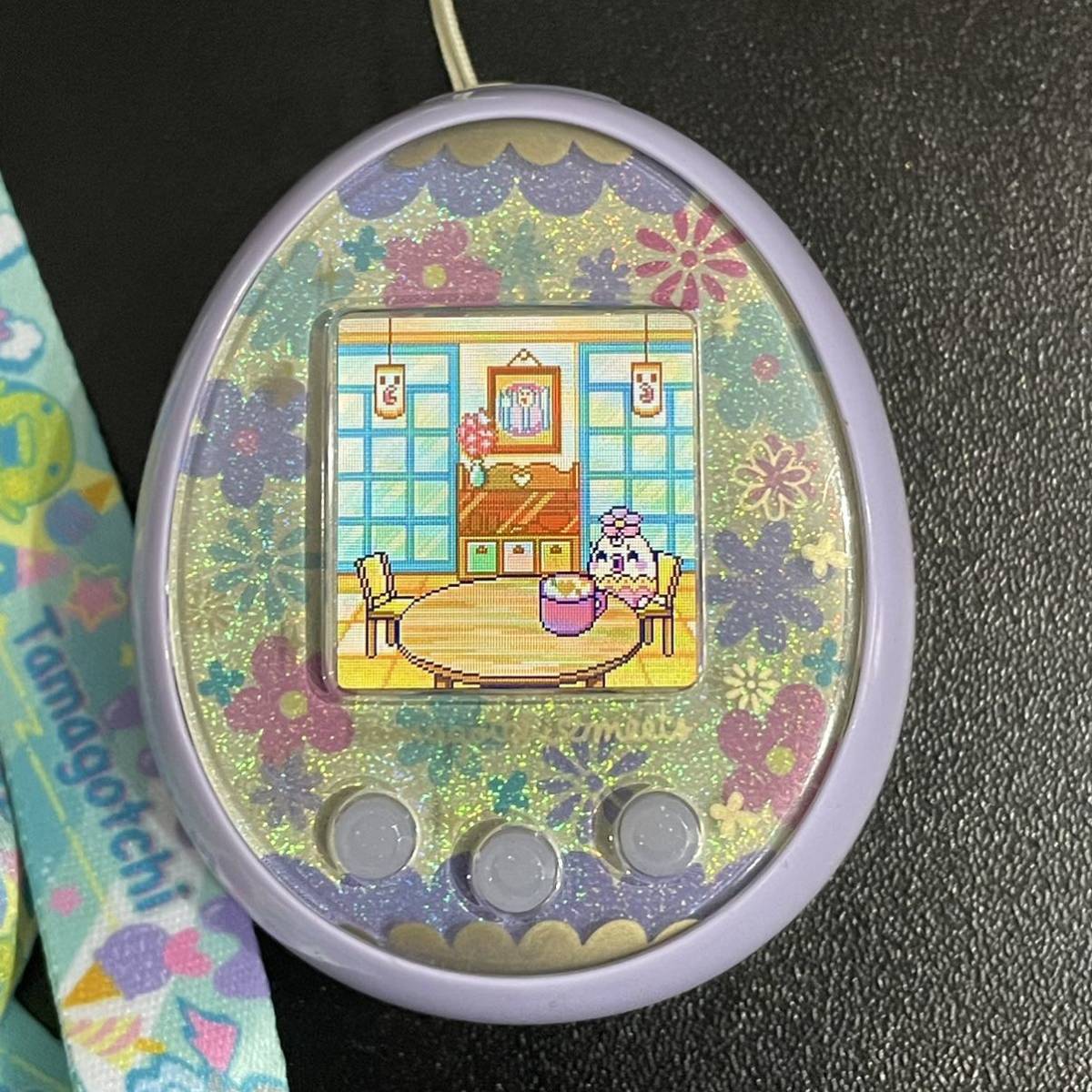 【うさ耳が可愛い】中古品 たまごっちみーつ パステル パープル ストラップ付き 【うさ耳が可愛い】中古品 たまごっちみーつ パステル パープル ストラップ付き