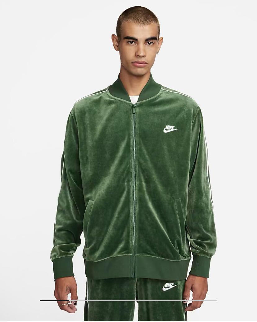 新品 国内正規品 NIKE CLUB VELOUR JKT PANT上下セット セットアップ Mサイズ GREEN ナイキ ベロア ジャケット パンツ テックフリース