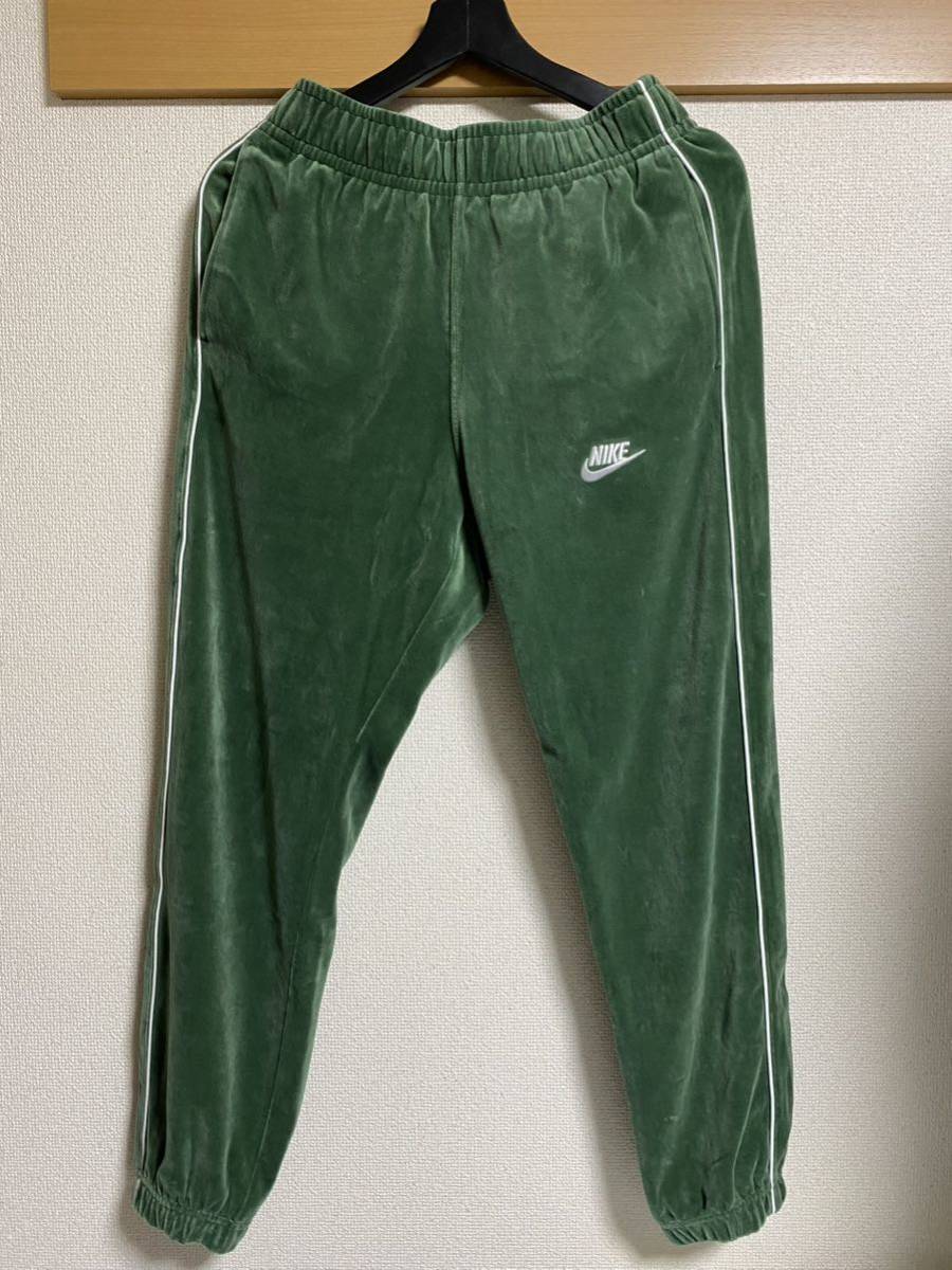 新品 国内正規品 NIKE CLUB VELOUR JKT PANT上下セット セットアップ Mサイズ GREEN ナイキ ベロア ジャケット パンツ テックフリース