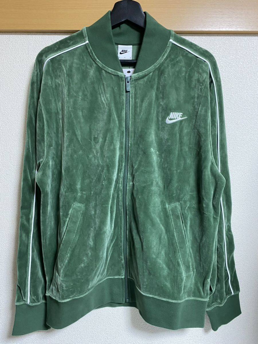 新品 国内正規品 NIKE CLUB VELOUR JKT PANT上下セット セットアップ Mサイズ GREEN ナイキ ベロア ジャケット パンツ テックフリース