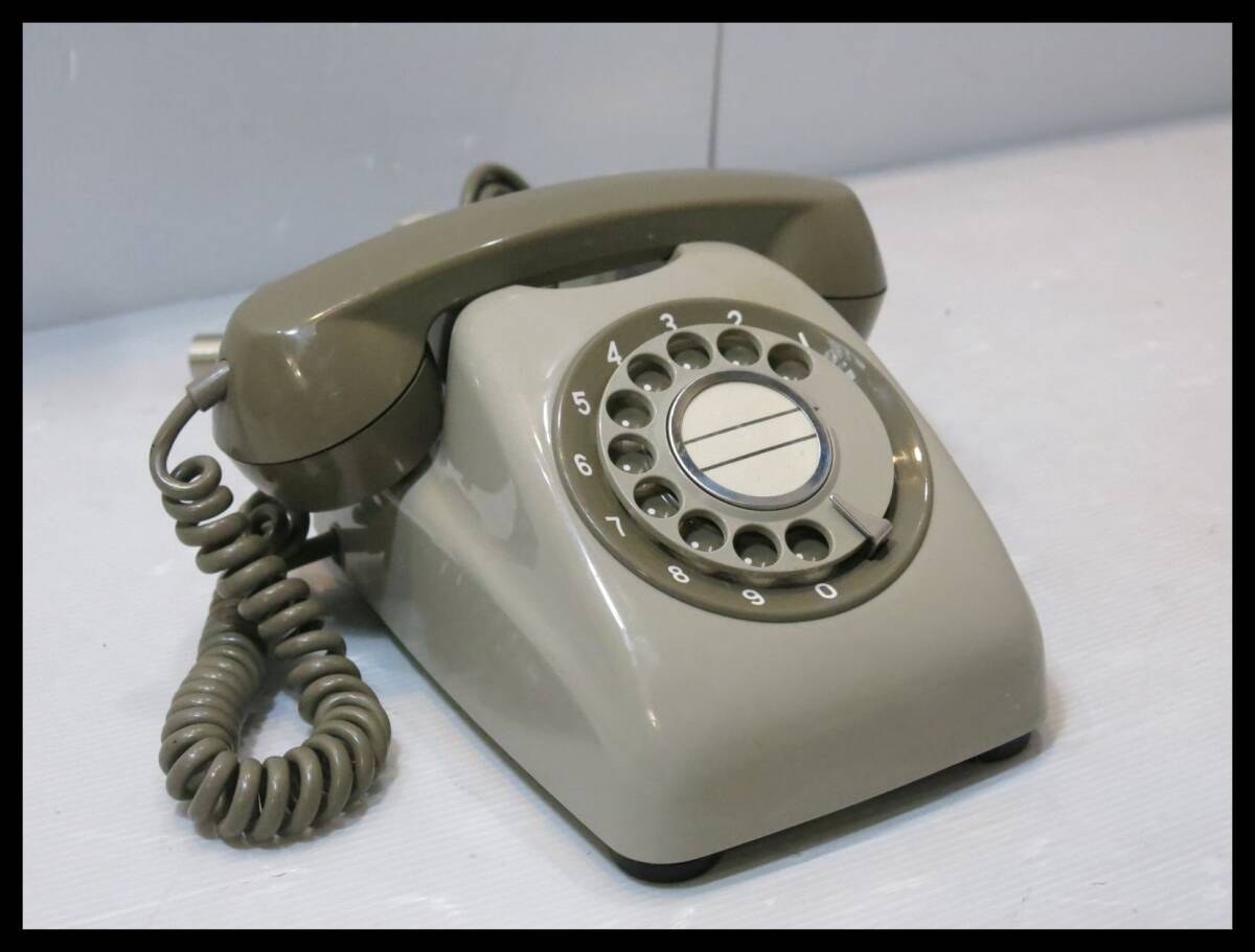 ◇荒川通信 電話機 650-A1 黒電話 ダイヤル式 グレー◇3K260の画像1