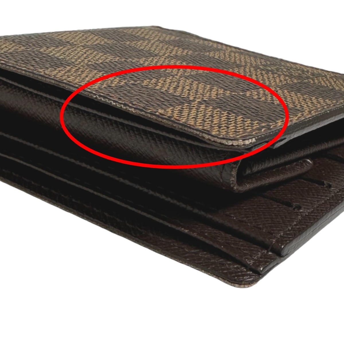 ルイヴィトン 二つ折り財布 N61675 ポルトフォイユ・マルコ ダミエ カード用ポケット付2つ折財布 LOUIS VUITTON ブラウン ユニセックス_画像4