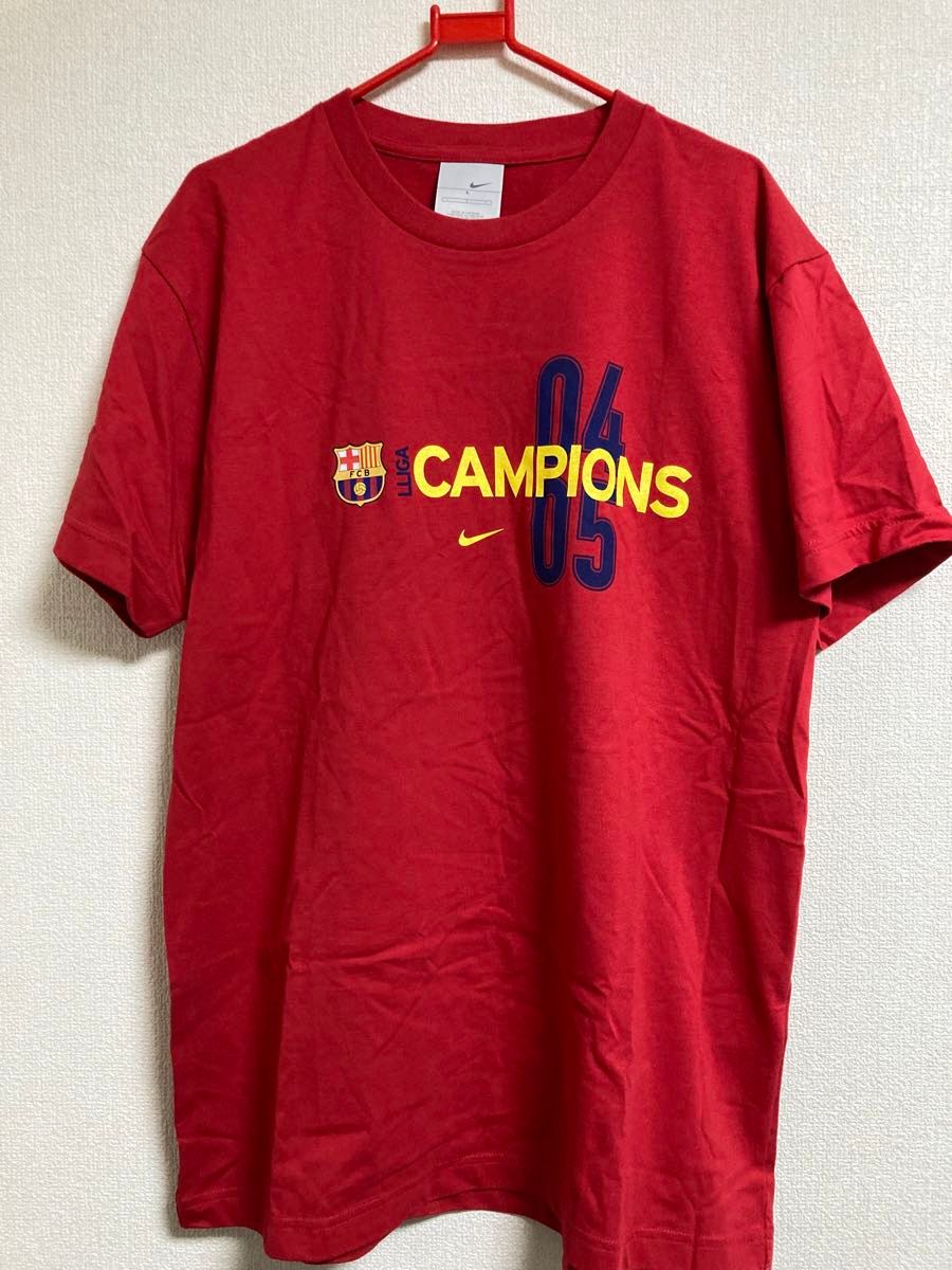 メッシ　イニエスタ　FCバルセロナ リーガ優勝記念Tシャツ（L）未使用　#バルサ