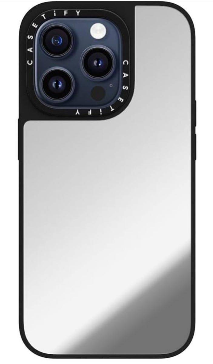 CASETiFY MagSafe 対応ミラー iPhone 12 Pro Maxケース [MagSafe に対応] - シルバー (ブラックバンパー)_画像1