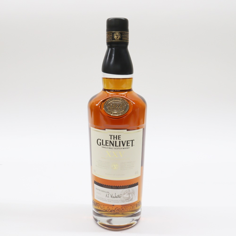  古酒 グレンリベット 25年 XXV シングルモルト スコッチ ウイスキー 700ml 43% 未開栓 木箱付 THE GLENLIVETの画像2