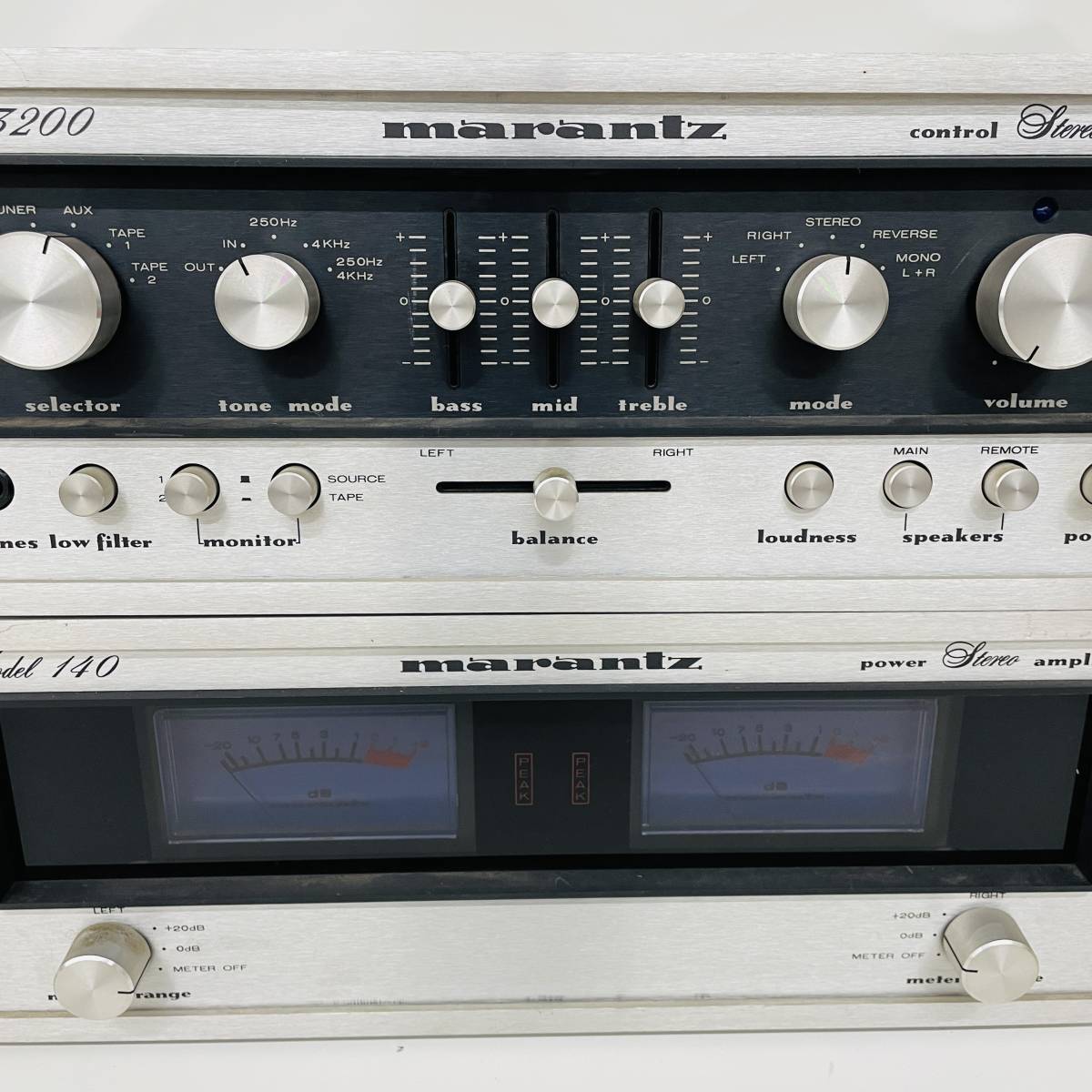 【ジャンク品】【送料無料】Marantz パワーアンプ Model 140 プリアンプ Model 3200 ※2400010324406/2400010324413の画像3