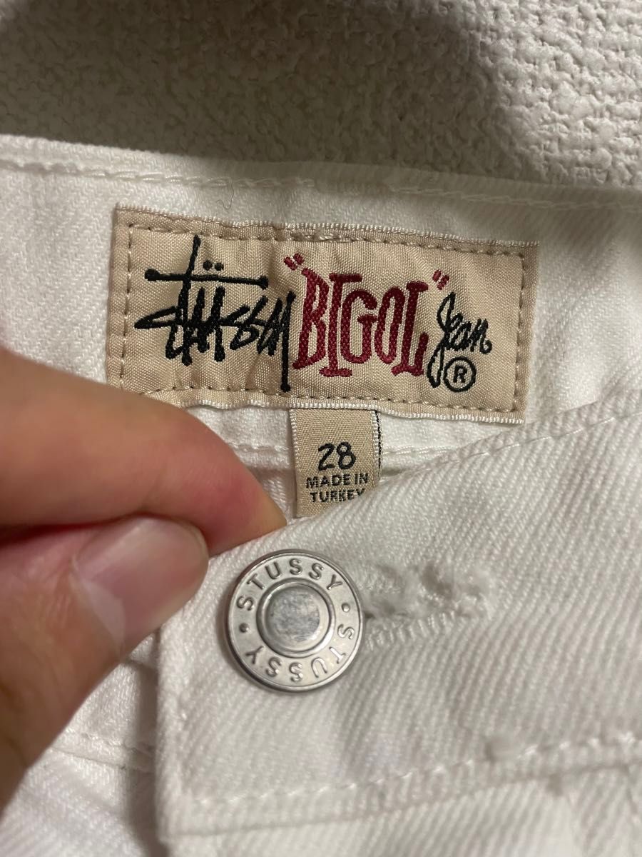 Stussy BIG OL' JEAN OVERDYED W28 22AW バギーデニム ホワイト Stussy BIG OL' JEAN OVERDYED W28 22AW バギーデニム ホワイト