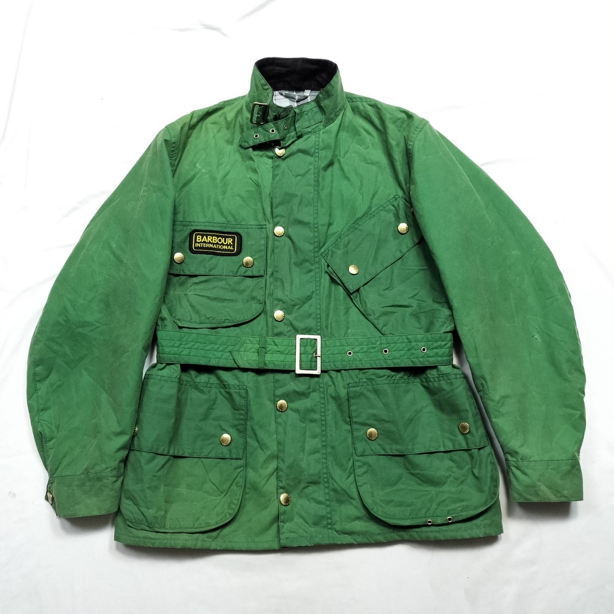 00s Barbour International　A7 Brass L グリーン　英国製 バブアー インターナショナル 　オイルドジャケット