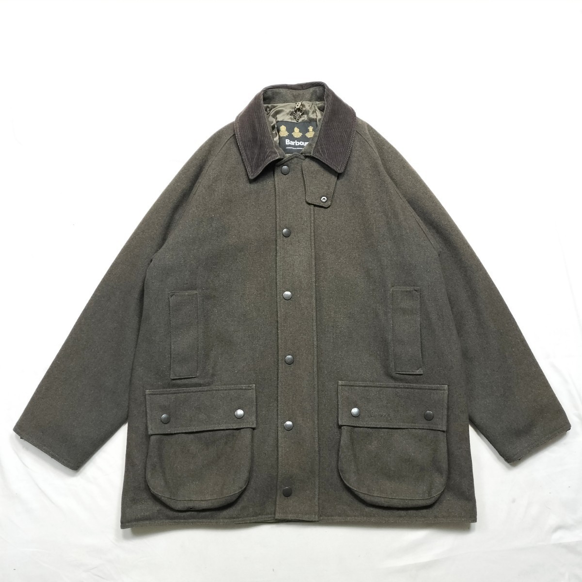 00s Barbour wool beaufort　オリーブグリーン　L バブアー　ウール　ビューフォート_画像1