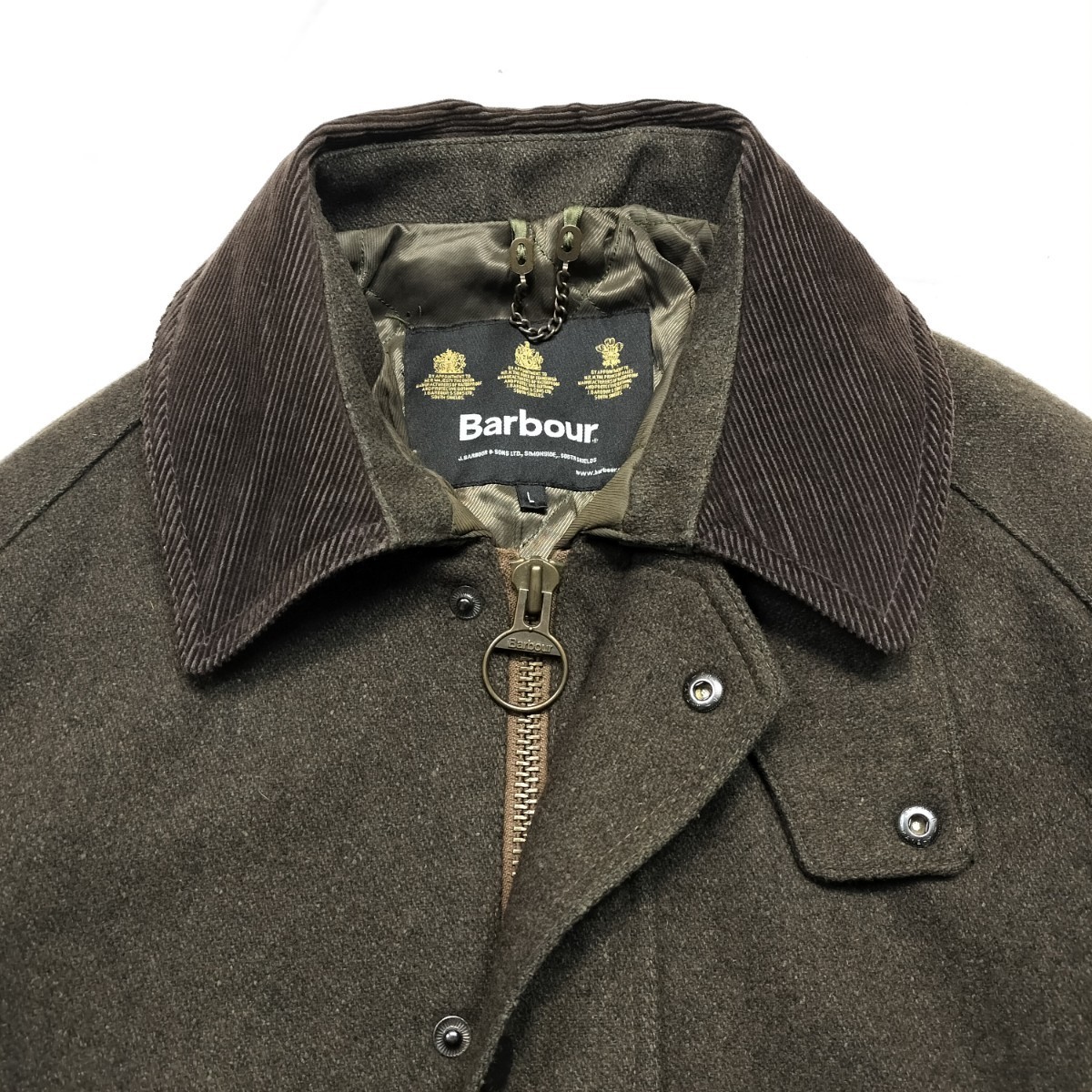 00s Barbour wool beaufort　オリーブグリーン　L バブアー　ウール　ビューフォート_画像2