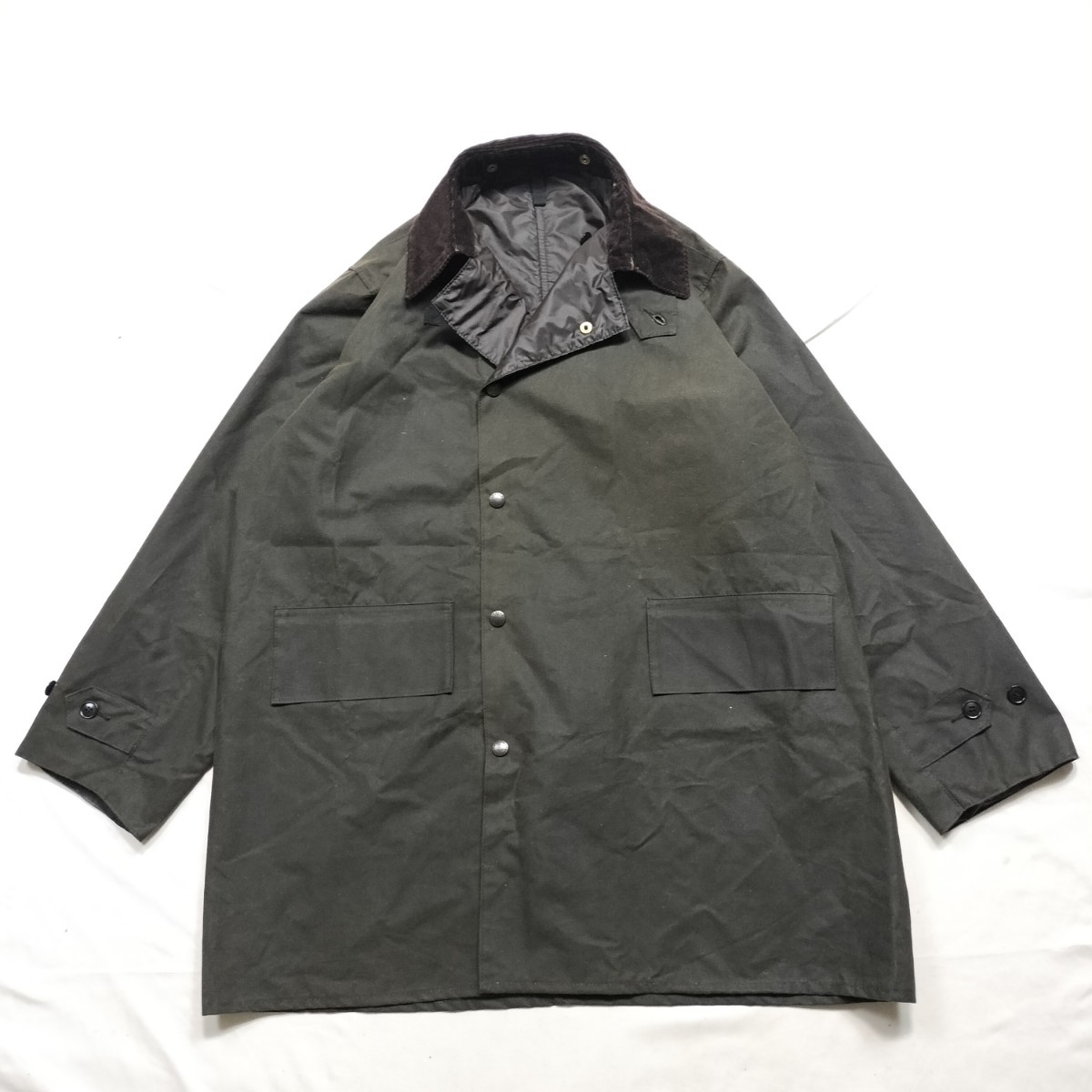 Deadstock 80s Barbour 3/4 coat c46 1986年　2crest バブアー　スリークォーターコート　_画像4